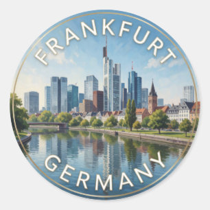 Sticker Rond Francfort-sur-le-Main Allemagne Skyline