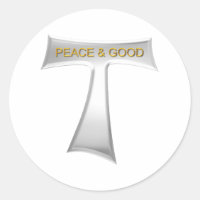 Franciscan Tau Cross Paix et bon argent et or