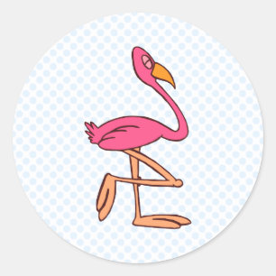 Sticker Rond Francisco Flamant rose