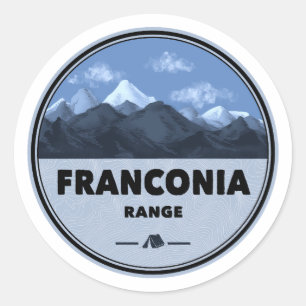 Sticker Rond Franconia Range camping dans le New Hampshire