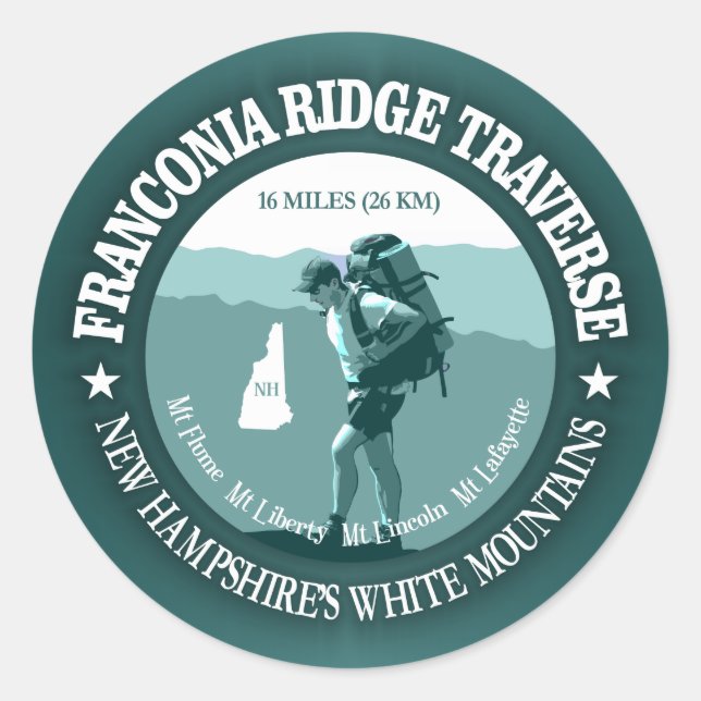 Sticker Rond Franconia Ridge Traverse (Devant)