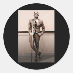 Sticker Rond Frankenstein Dapper Frankenstein Monster En Costum
