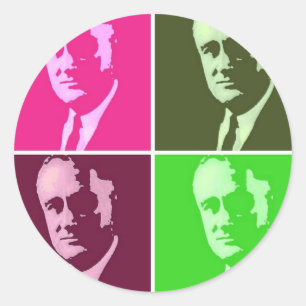 Sticker Rond Franklin D. Roosevelt