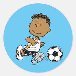 Sticker Rond Franklin Jouer Au Football