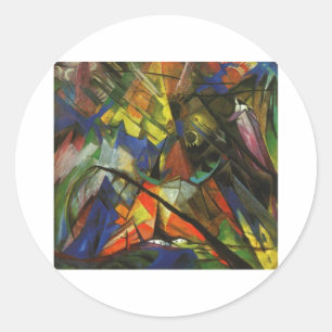 Sticker Rond Franz Marc - globe de lumière de toile de pétrol