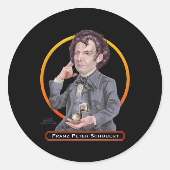 Sticker Rond Franz Peter Schubert Compositeur autrichien (Devant)
