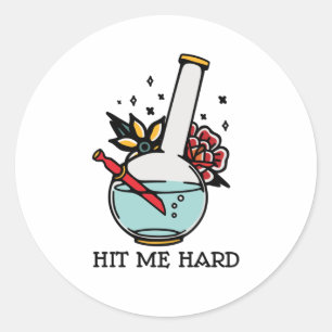 Sticker Rond Frappe-moi fort