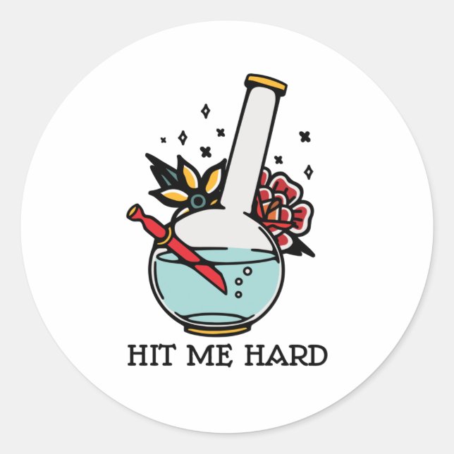 Sticker Rond Frappe-moi fort (Devant)