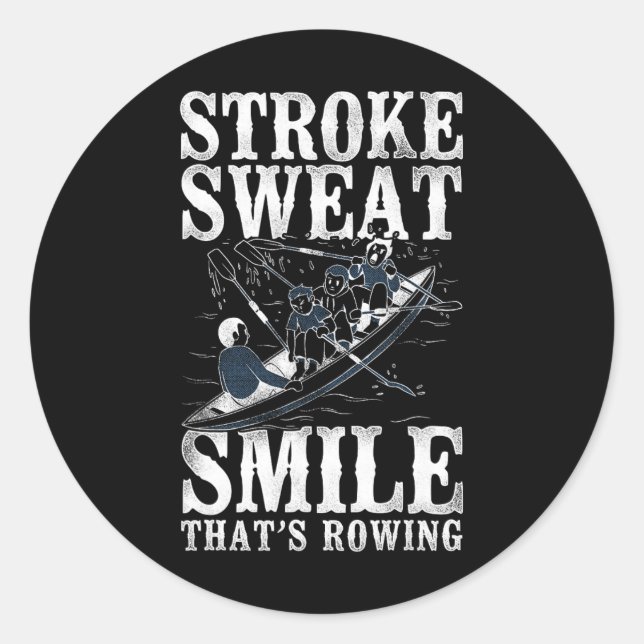 Sticker Rond Frappe Sueur Sourire - C'est l'aviron - L'équipage (Devant)