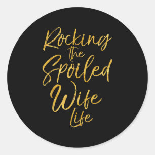 Sticker Rond Frapper La Femme Mort La Vie Chemise Mignonne Or E