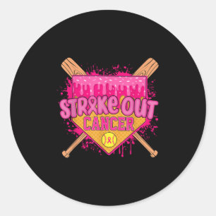 Sticker Rond Frapper le cancer du sein Guerrier Softball Drip H