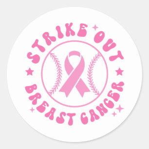 Sticker Rond Frapper le cancer du sein Ruban Rose de sensibilis