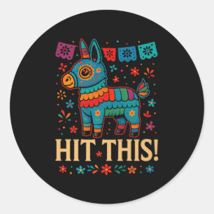 Sticker Rond Frappez cette drôle de piñata cinque de mayo fête