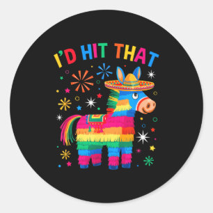 Sticker Rond Frappez cette pinata drôle 5 cinq de mayo fête