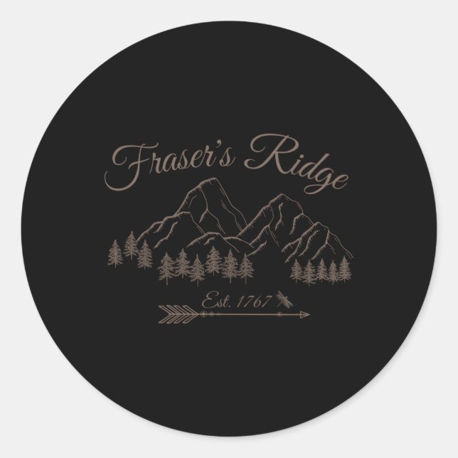 Sticker Rond Fraser'S Ridge North Carolina Est1767 (Devant)