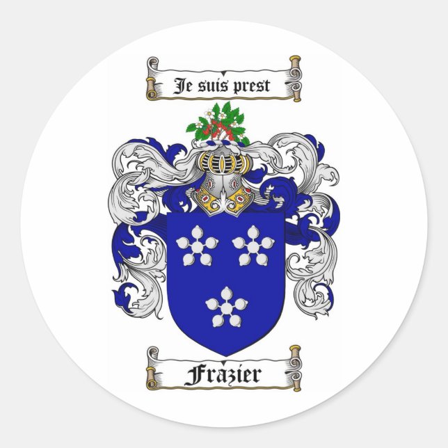 STICKER ROND FRAZIER FAMILLE CREST - FRAZIER COAT D'ARMES (Devant)