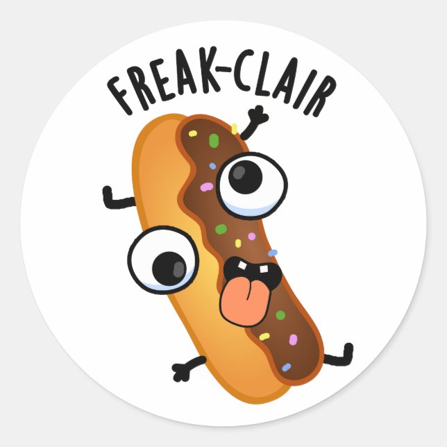 Sticker Rond Freak-clair Funny Eclair Pun (Devant)