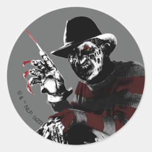 Sticker Rond Freddy contre Jason   Freddy Seeing Red