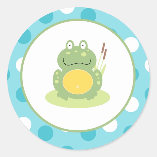 Sticker Rond Freddy la Grenouille Sceaux d'enveloppe / Toppers  (Devant)