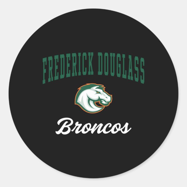 Sticker Rond Frederick Douglass High School Broncos (Devant)