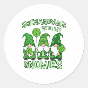 Sticker Rond Fredonnements avec des gnomes jour de la saint pat