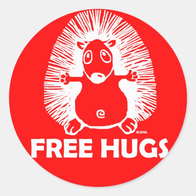 Sticker Rond Free hugs (Devant)