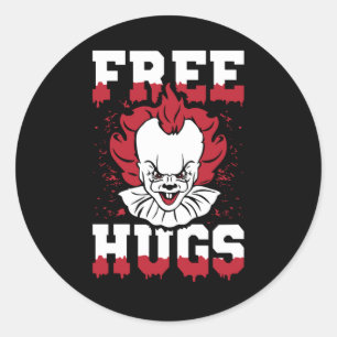 Sticker Rond Free Hugs Funny Horror Movie
