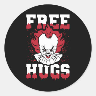 Sticker Rond Free Hugs Funny Horror Movie