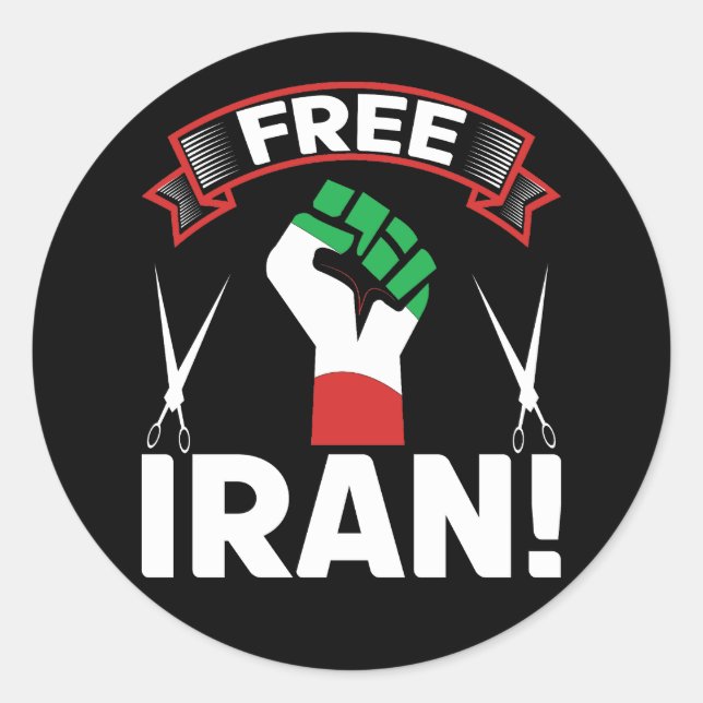 Sticker Rond Free Iran (Devant)