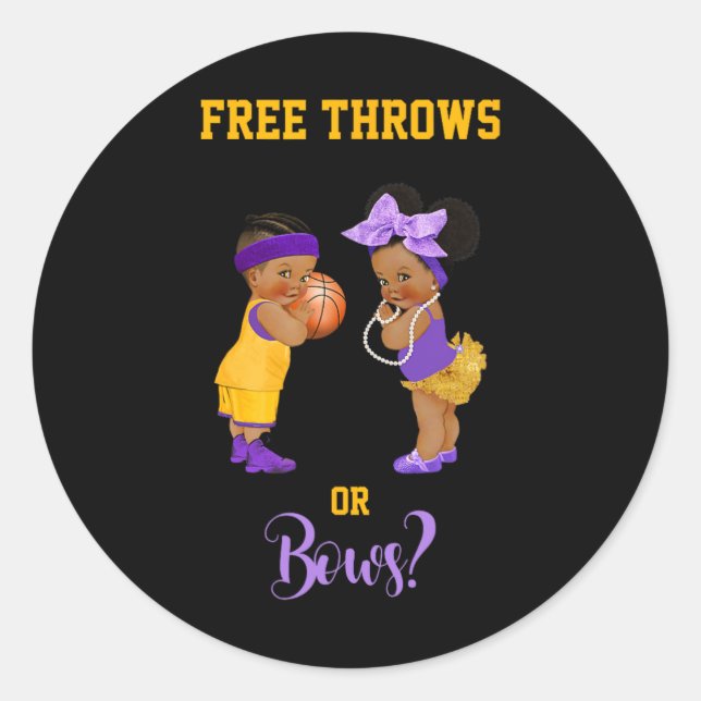 Sticker Rond Free Thers or Bows Basketball Ba1 (Devant)