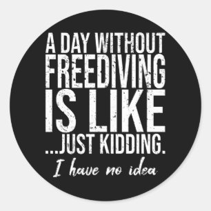 Sticker Rond Freediating drôle sport cadeau