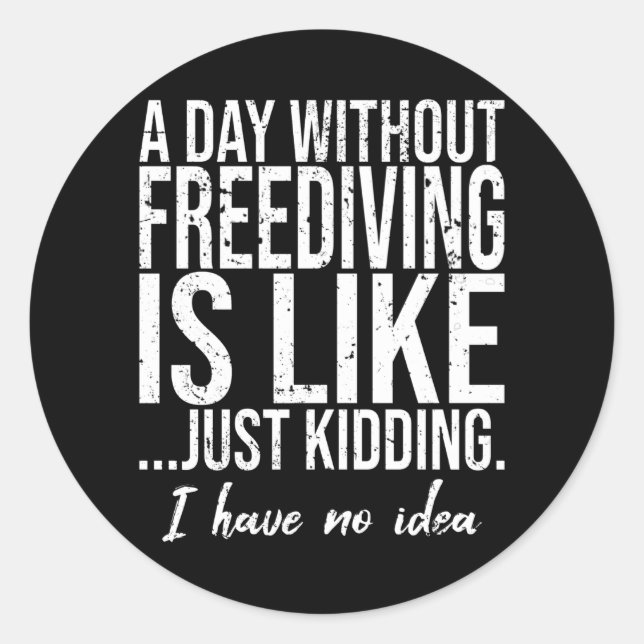 Sticker Rond Freediating drôle sport cadeau (Devant)