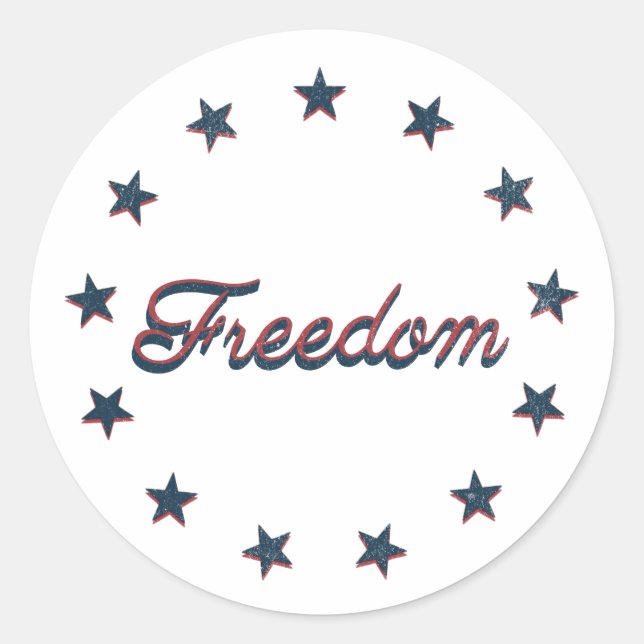 Sticker Rond Freedom Patriotic America 250 Stars Design (Devant)