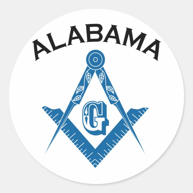 Sticker Rond Freemason de l'Alabama (Devant)