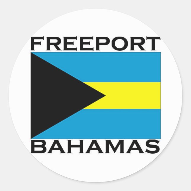 Sticker Rond Freeport, Bahamas (Devant)