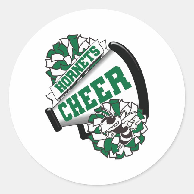 Sticker Rond Frelons Cheer Back To School Esprit de Cheerleadin (Devant)