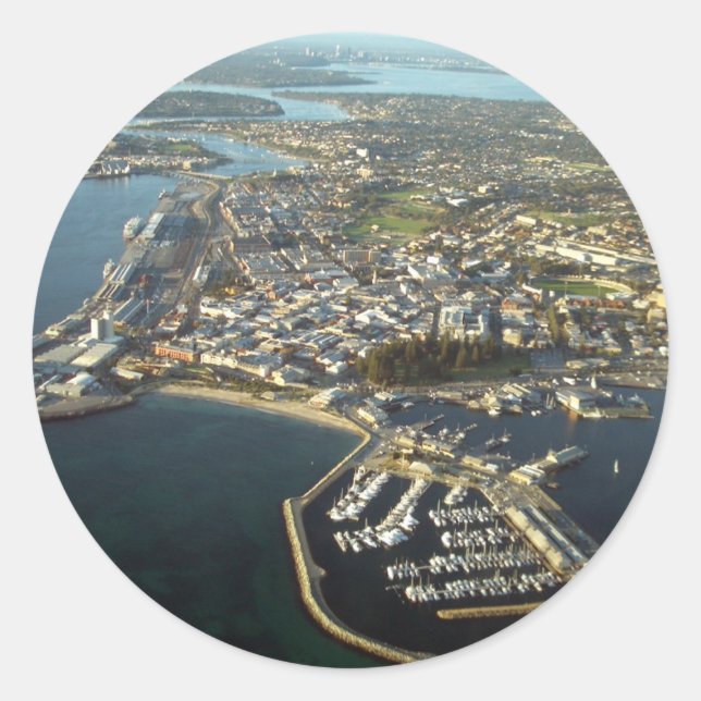 Sticker Rond Fremantle Harbour, Australie occidentale (Devant)