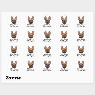 Sticker Rond French Bulldog 80% Coton 20% Chien Cheveux Françai