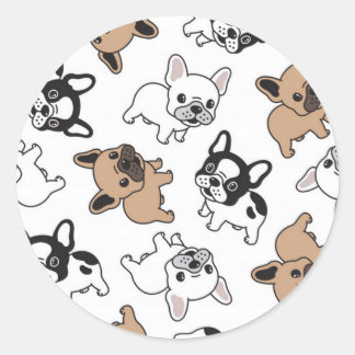 Sticker Rond French Bulldog, Accessoires Français