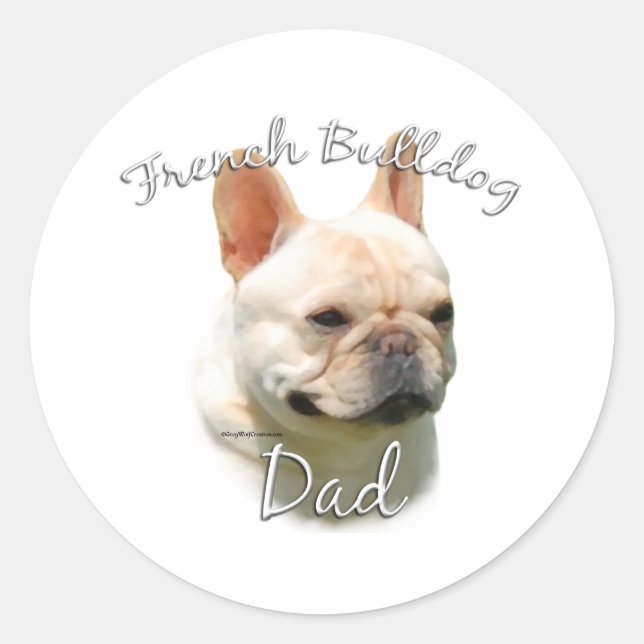 Sticker Rond French Bulldog Dad 2 (Devant)