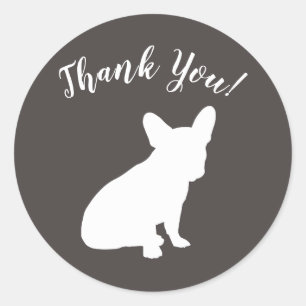 Sticker Rond French Bulldog Theme Party - Baby shower neutre
