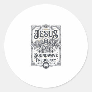 Sticker Rond Fréquence d'onde sonore de Jésus Fréquence d'onde