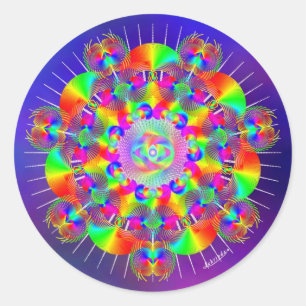 Sticker Rond Fréquences arc-en-ciel