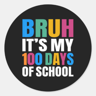 Sticker Rond Frère, c'est mes 100 jours d'école 100e jour d'éco