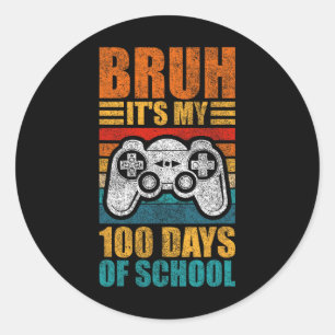 Sticker Rond Frère, c'est mes 100 jours d'école, Gamer Boy, 100