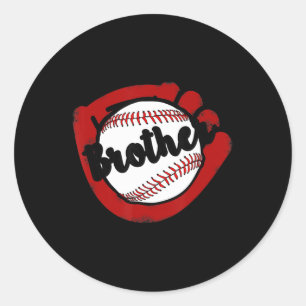 Sticker Rond Frère de baseball de baseball Softball Maman