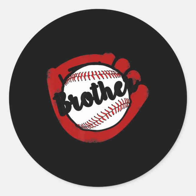 Sticker Rond Frère de baseball de baseball Softball Maman (Devant)
