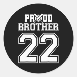 Sticker Rond Frère de cricket fier Numéro 22 