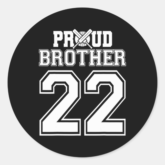Sticker Rond Frère de cricket fier Numéro 22  (Devant)