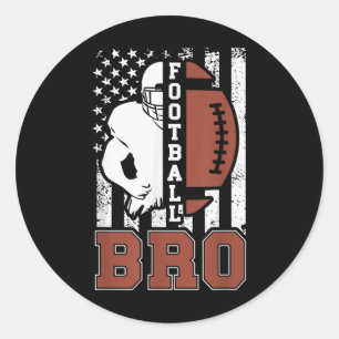 Sticker Rond Frère de football américain Flag Football Frère d'